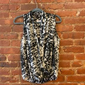 Flowy black and white blouse